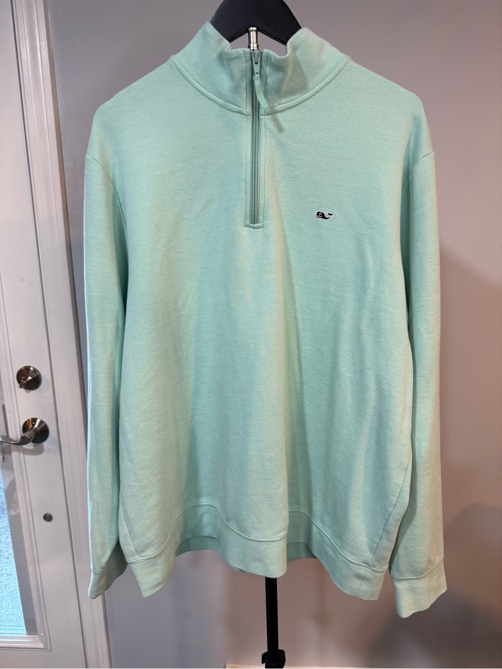 Vineyard Vines Men's XL Mint Green Quarter-Zip Piqué Pullover Sweatshirt